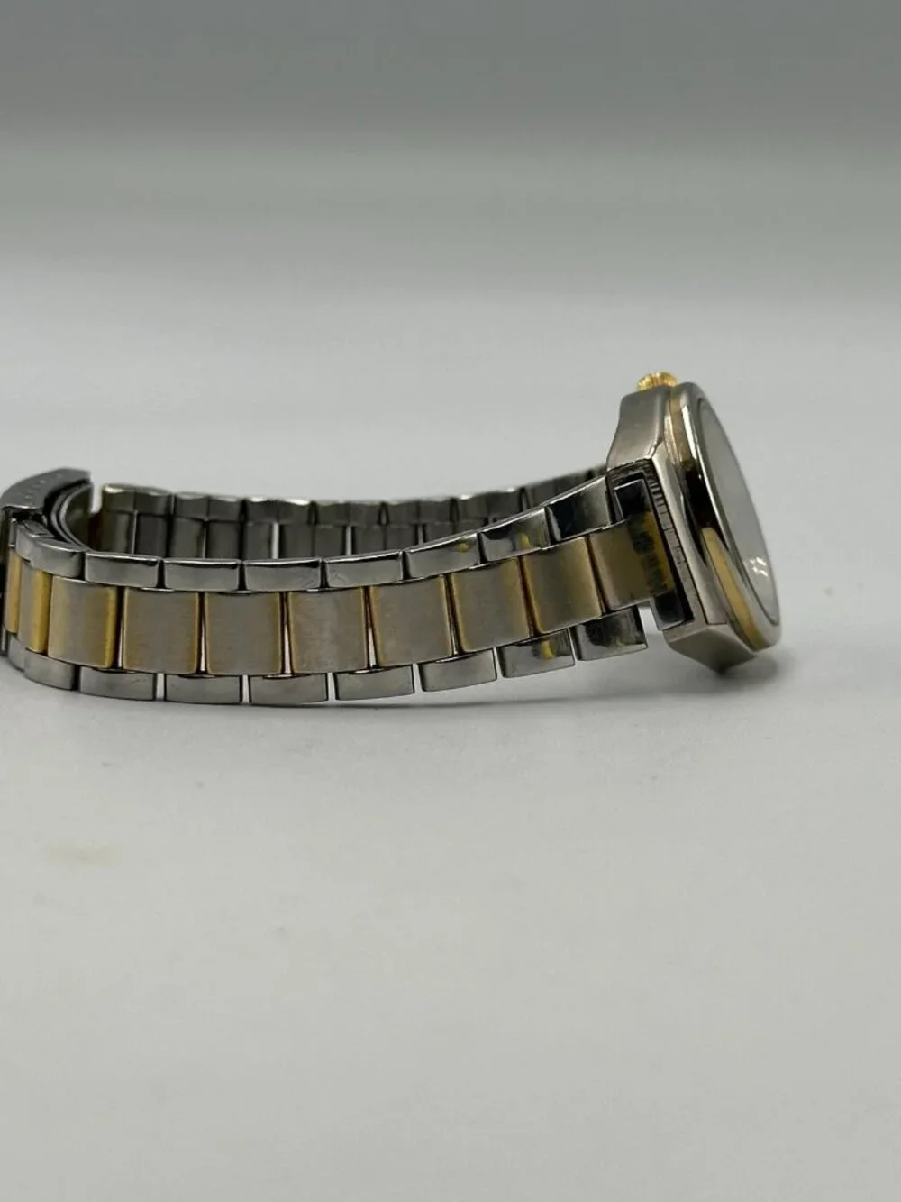 Philip Persio Watch Women Silver Gold Two Tone Black Dial 24MM New Battery 6.5